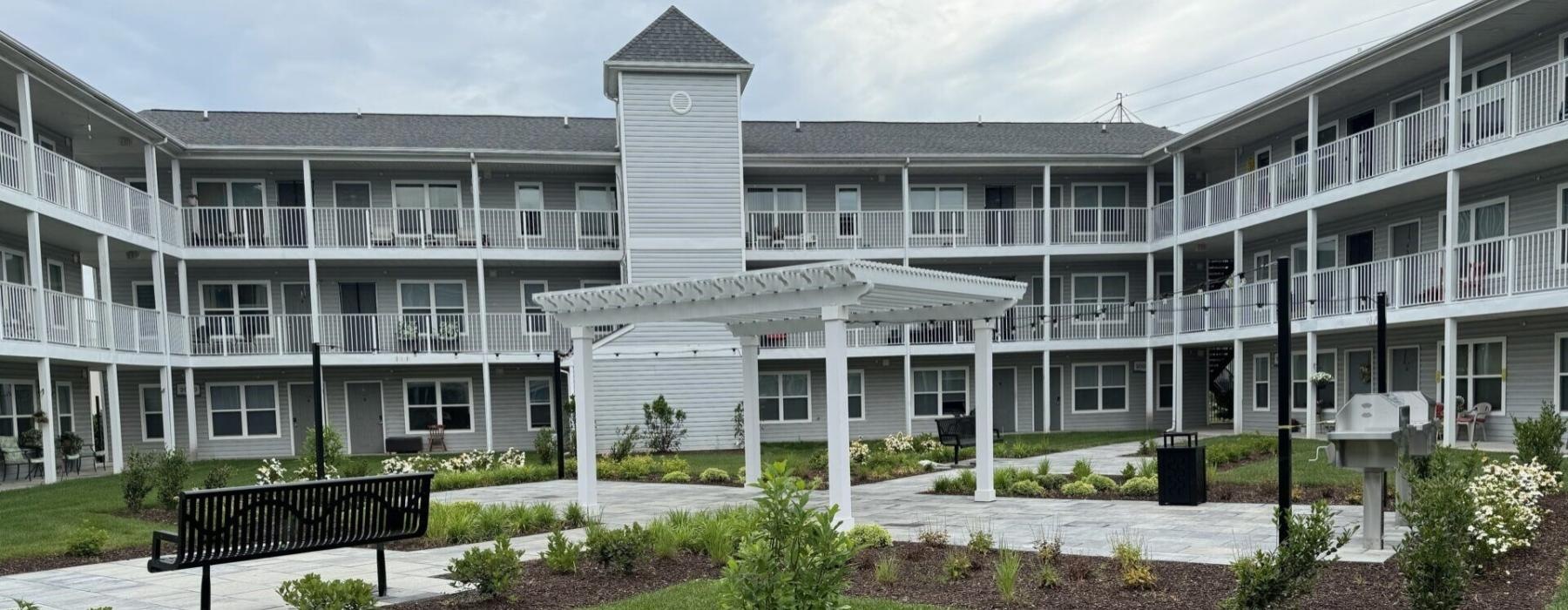 a building with a large courtyard